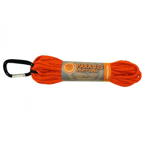 UST Brands Paracord 550 Utility Cord (50 feet) Orange with Accessory Carabiner