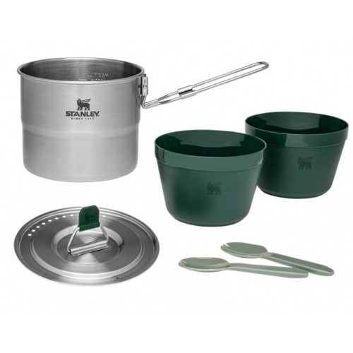 STANLEY ADVENTURE STAINLESS STEEL COOK SET FOR TWO FOR CAMPING 1L