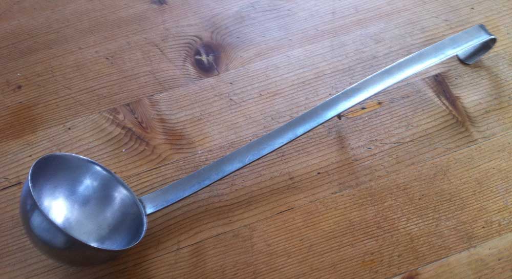STAINLESS STEEL LADLE LARGE 280ML/100MM COOKING SERVING EX ARMY 